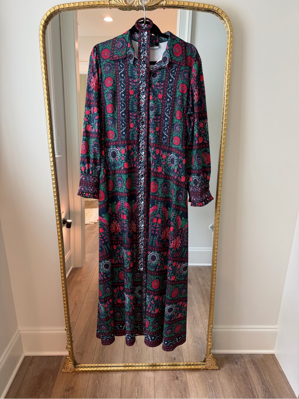 Dalia MacPhee Navy Maxi Shirt Dress